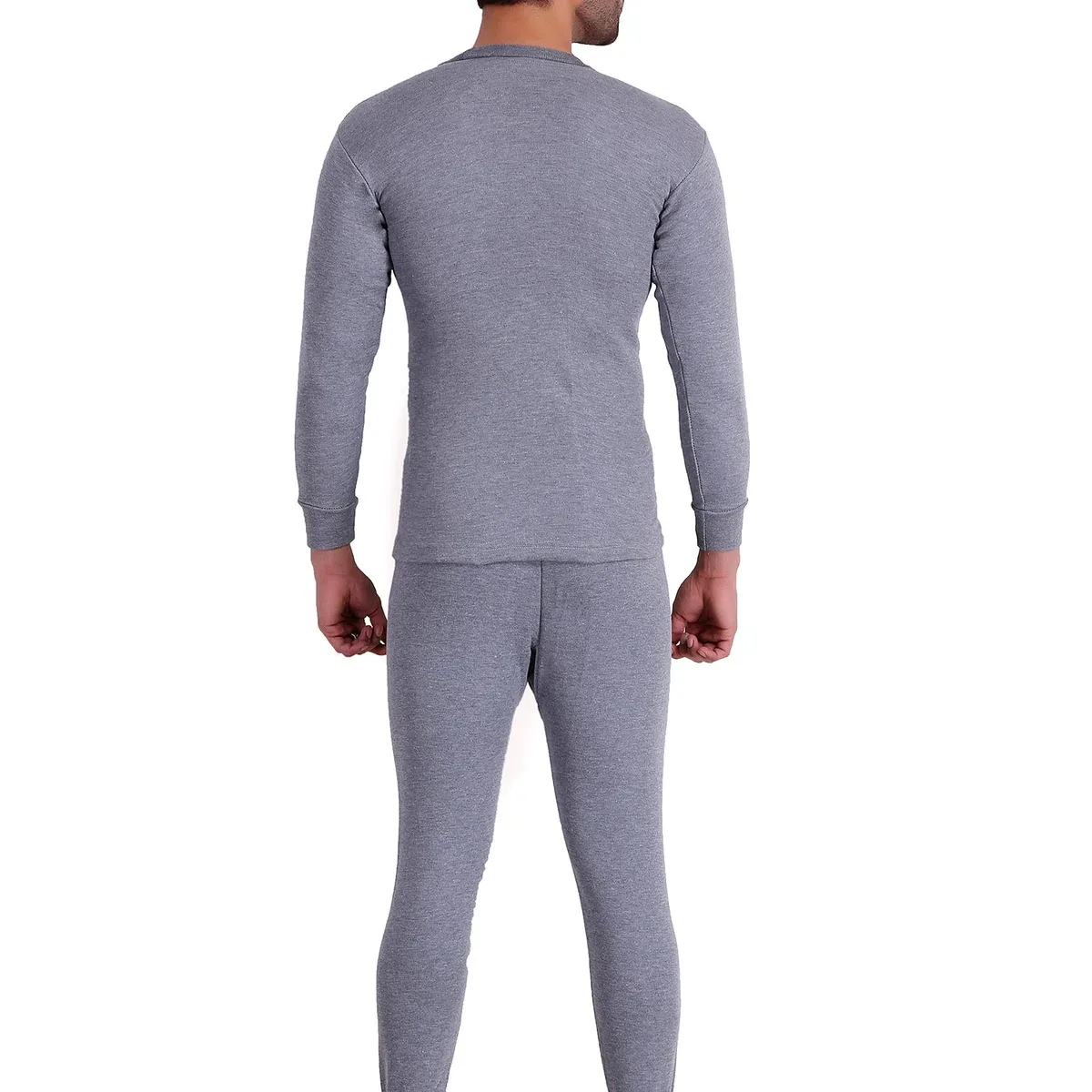 T.T. Mens Sky Blue Slim Fit Solid Titanic Winter Thermal Set, photo 3 of 4