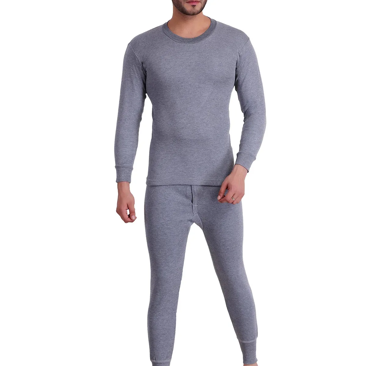 T.T. Mens Sky Blue Slim Fit Solid Titanic Winter Thermal Set, photo 4 of 4