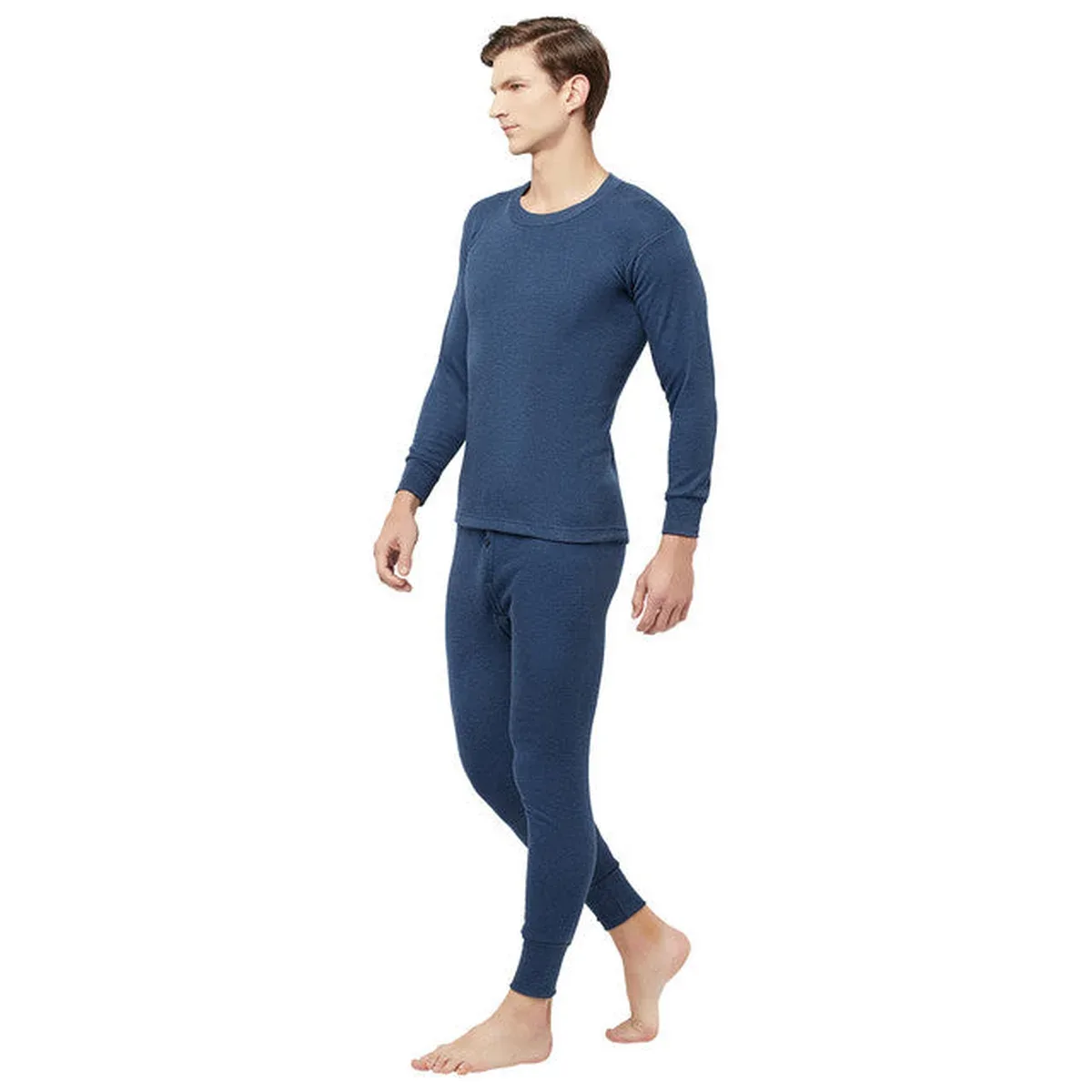 T.T. Mens Navy Slim Fit Solid Hotpot Thunder Thermal Set, photo 1 of 4
