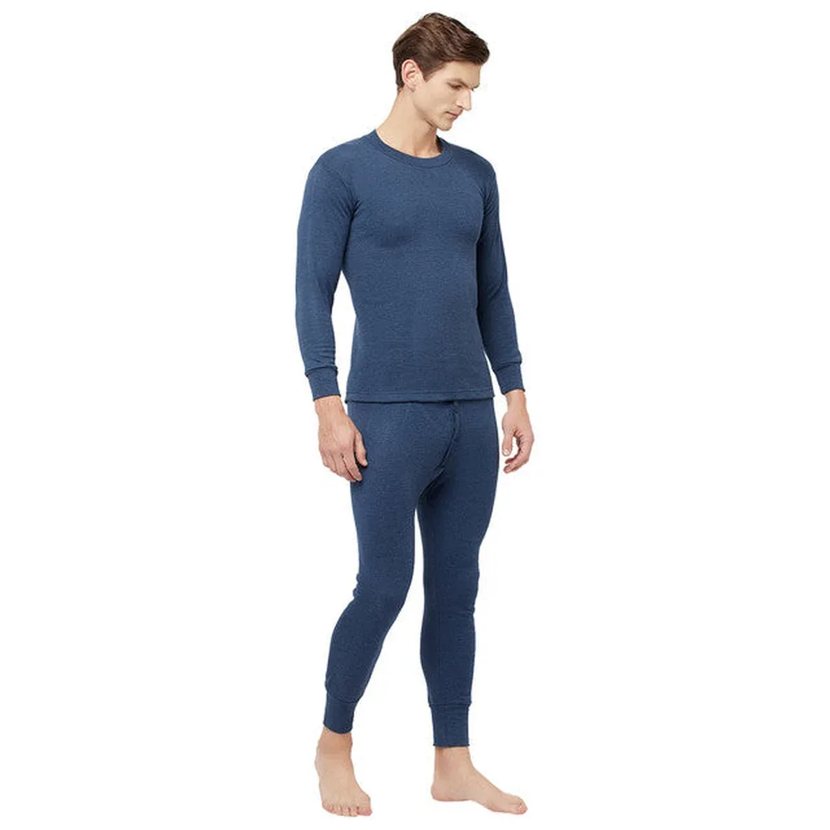 T.T. Mens Navy Slim Fit Solid Hotpot Thunder Thermal Set, photo 2 of 4