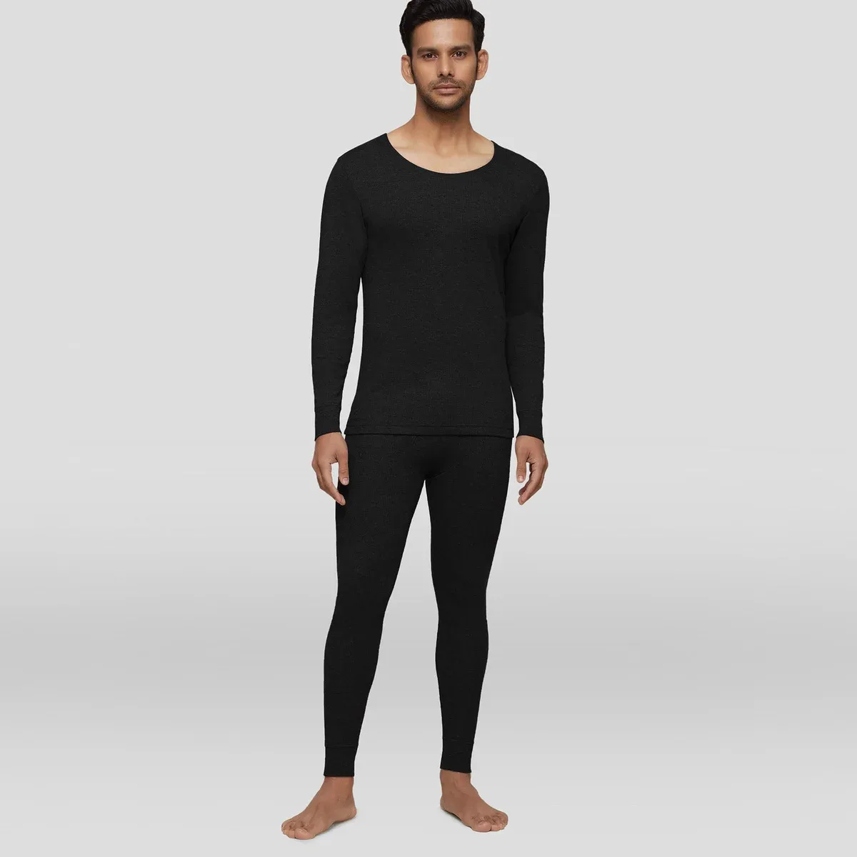 Cotton Rich Long Sleeve Thermal Set Pitch Black, photo 1 of 4