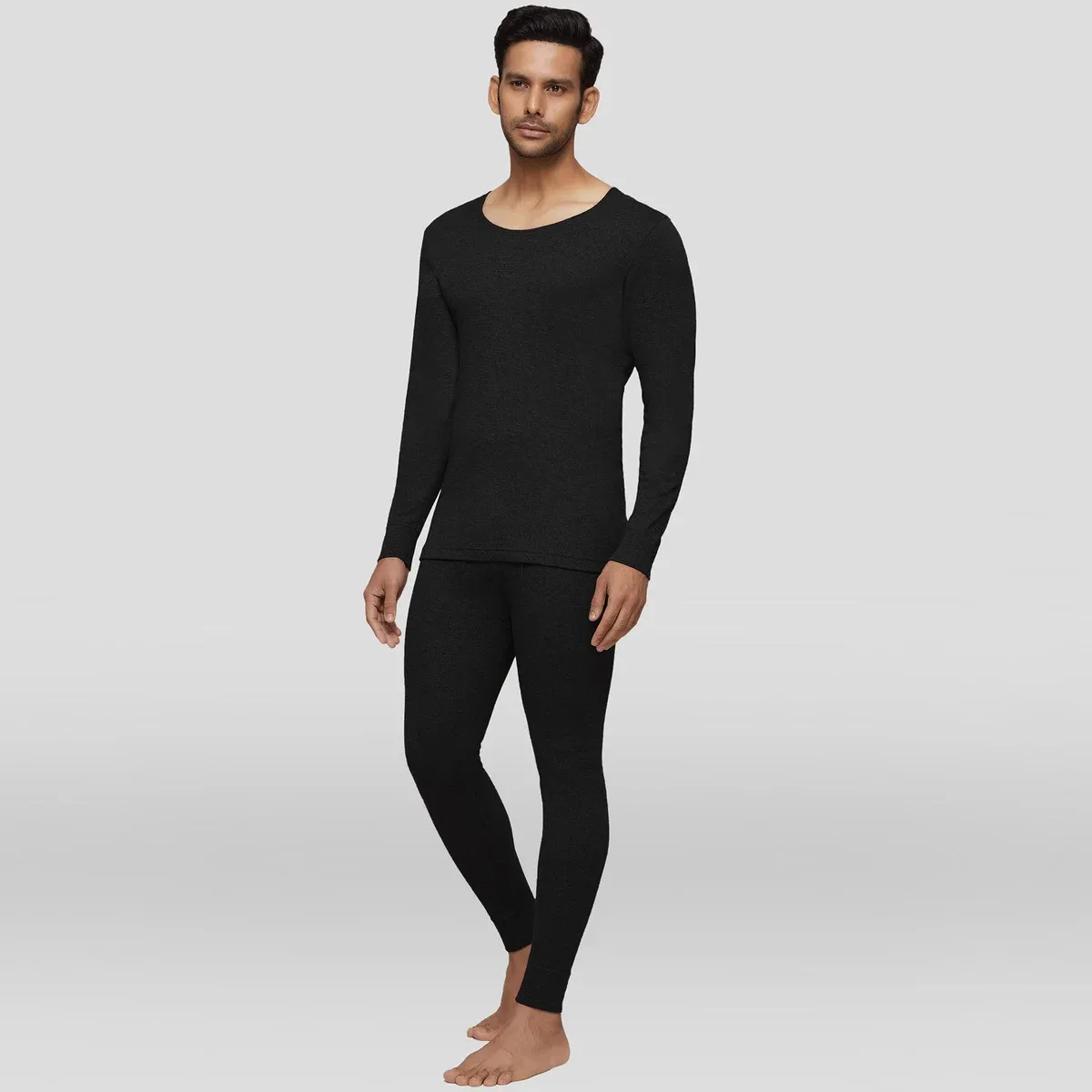Cotton Rich Long Sleeve Thermal Set Pitch Black, photo 2 of 4