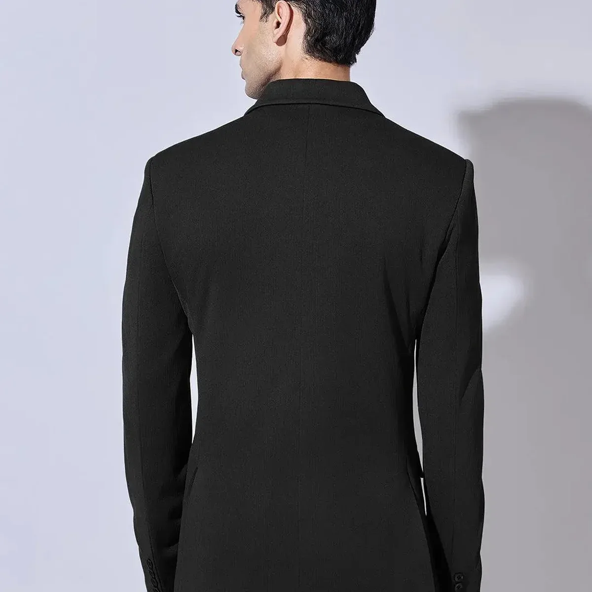 Men's Black Single Breasted Blazer with Notch Lapel, photo 4 of 4