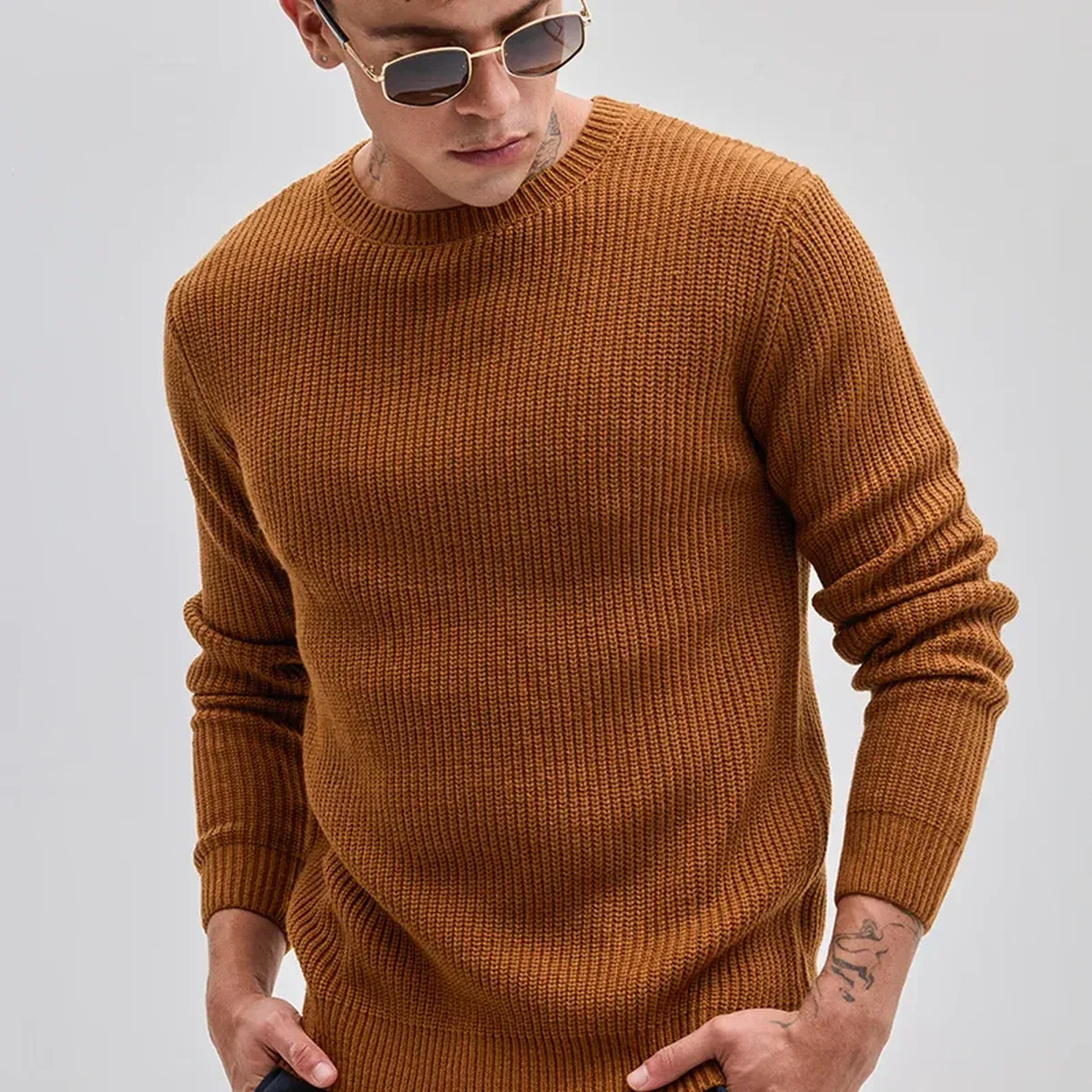 Brown Fisherman Knit Sweater, photo 2 of 4