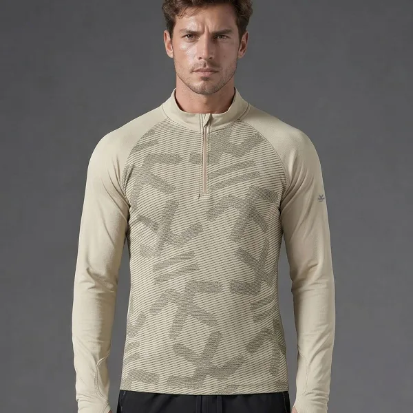 Quarter Zip Sweatshirt | Active | Beige