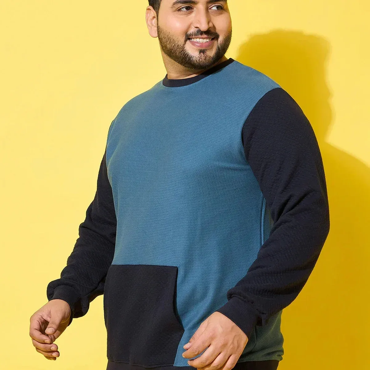 Men Plus Size Zerk Multicolor Colorblock Sweatshirt, photo 2 of 4