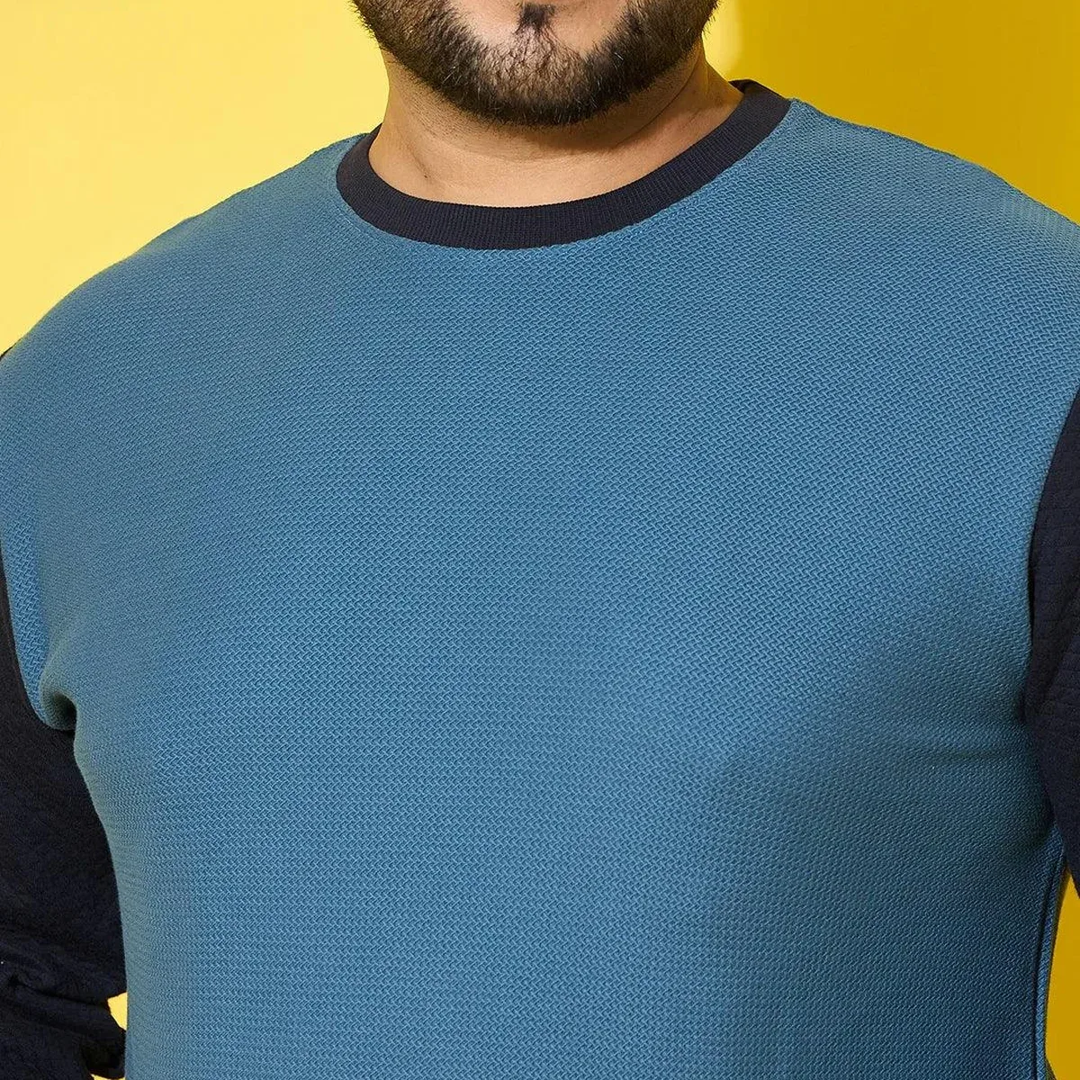 Men Plus Size Zerk Multicolor Colorblock Sweatshirt, photo 4 of 4