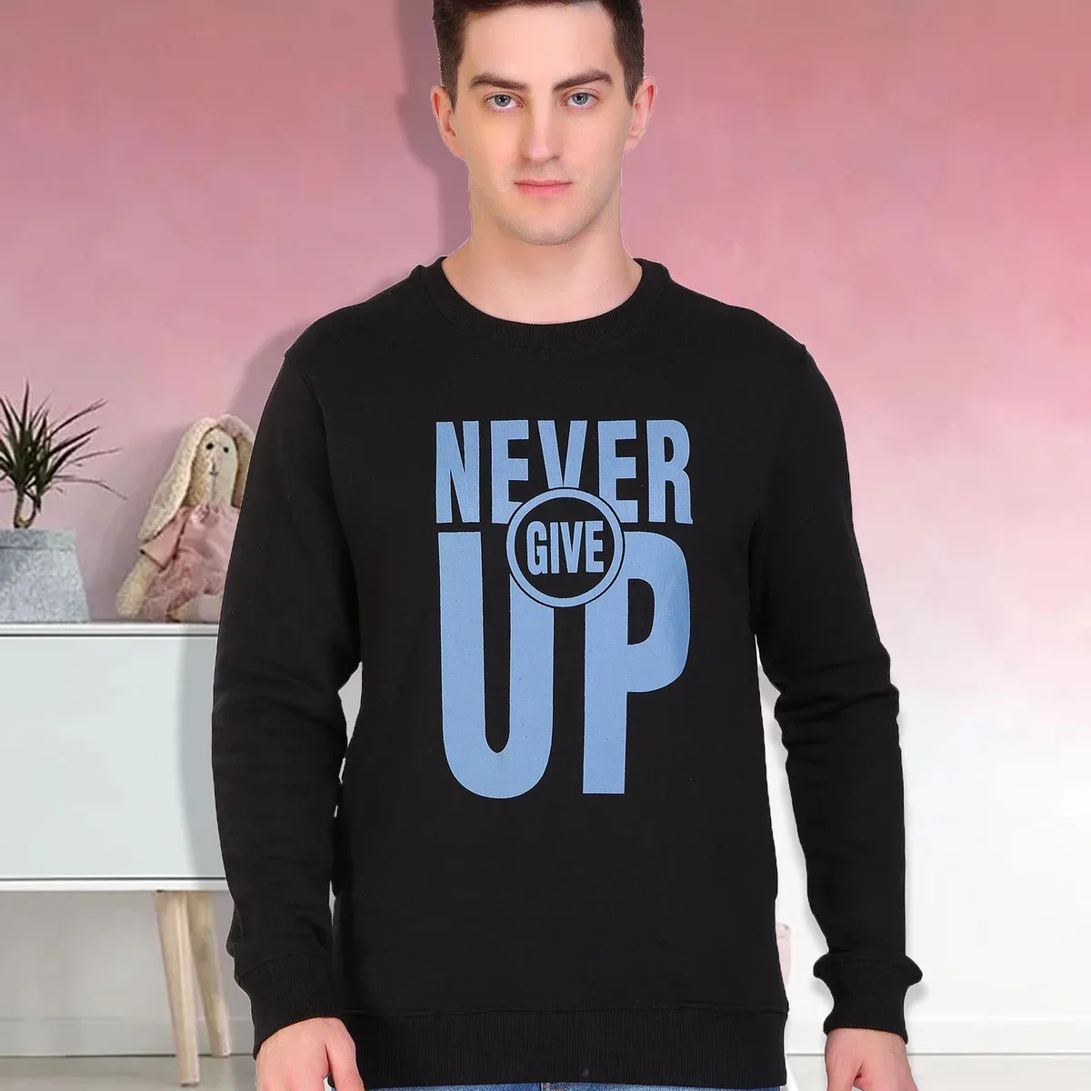 Full Sleeve Printed Men Sweatshirt - Black, photo 1 of 4