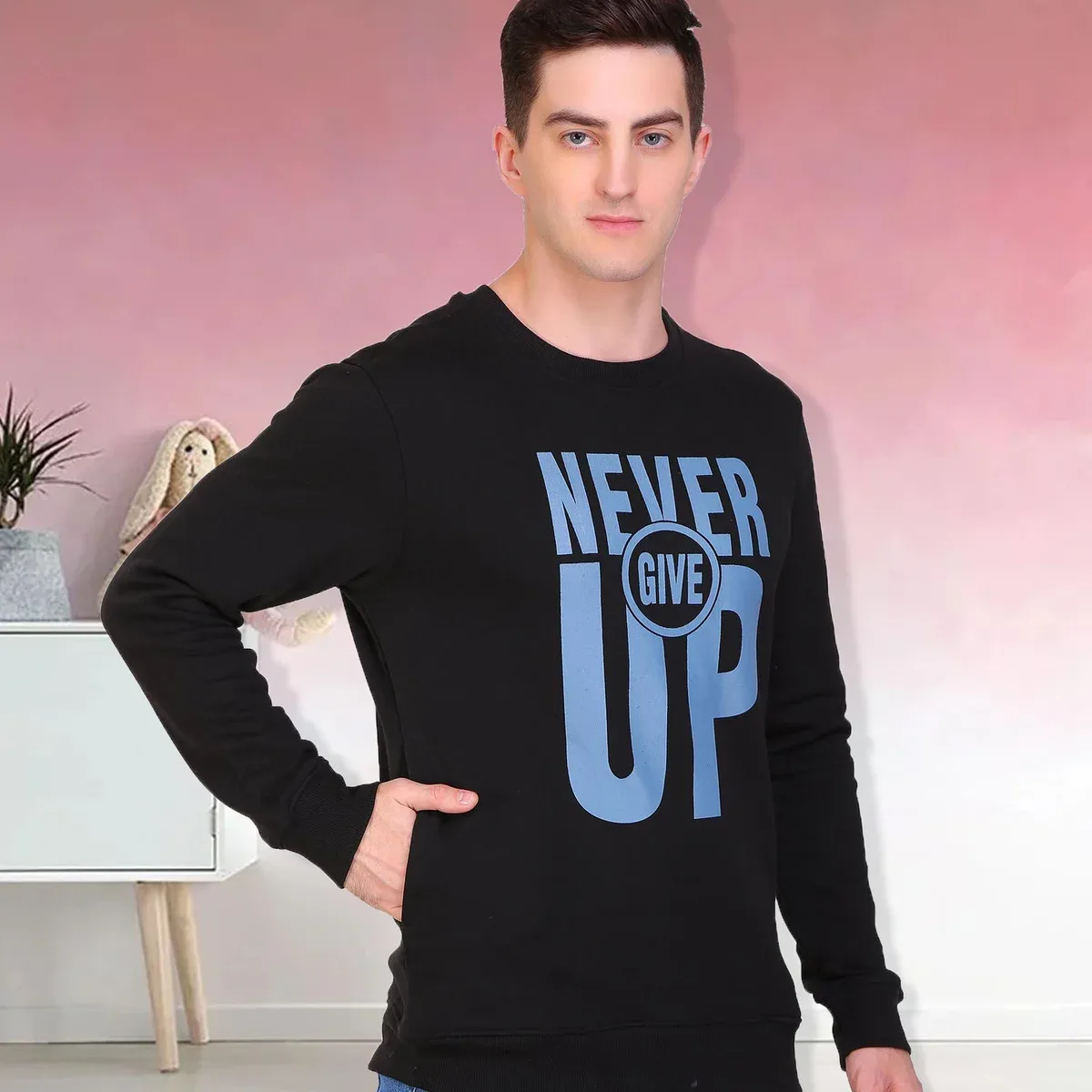 Full Sleeve Printed Men Sweatshirt - Black, photo 2 of 4