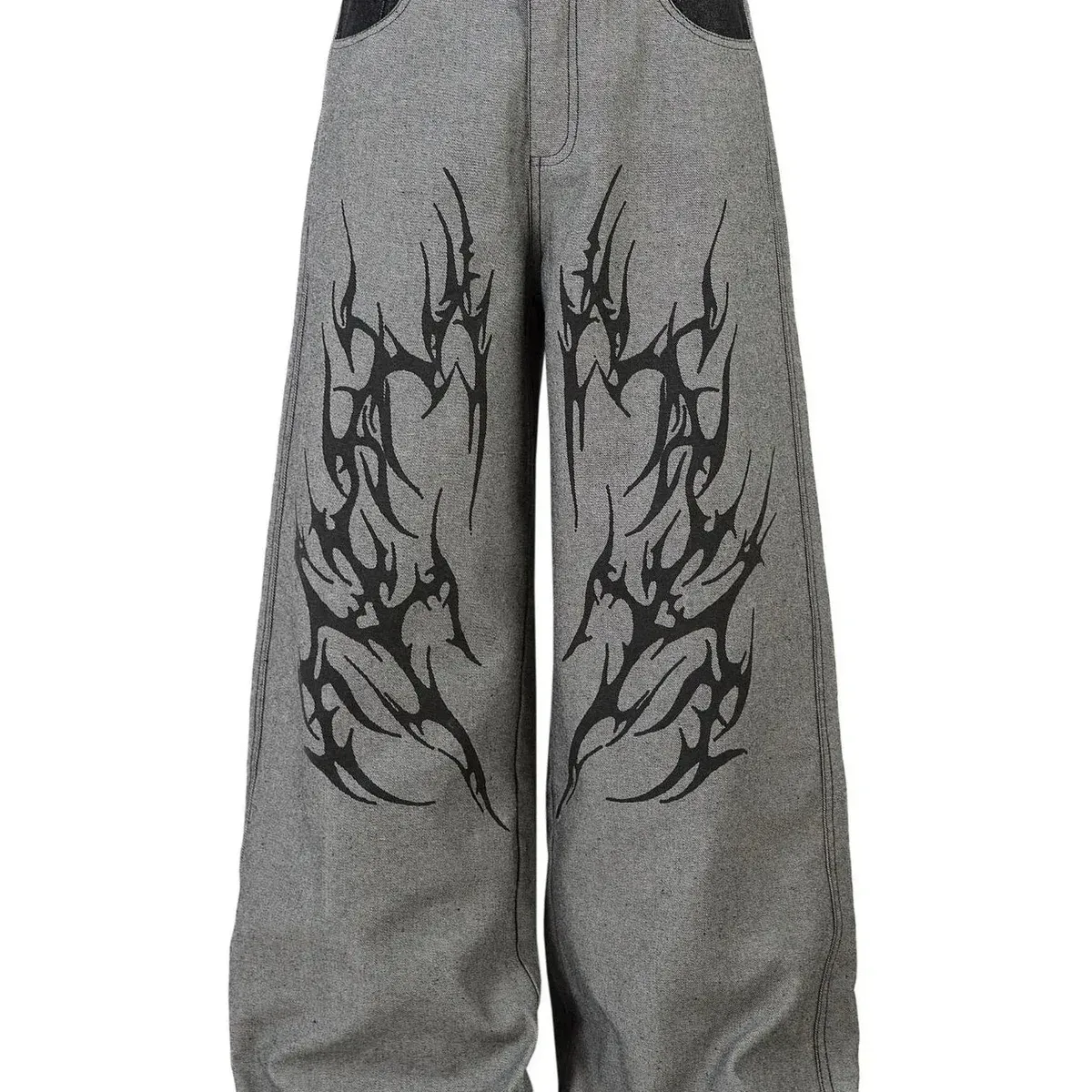 Men's Lightning Pattern Wide Leg Jeans, photo 1 of 4