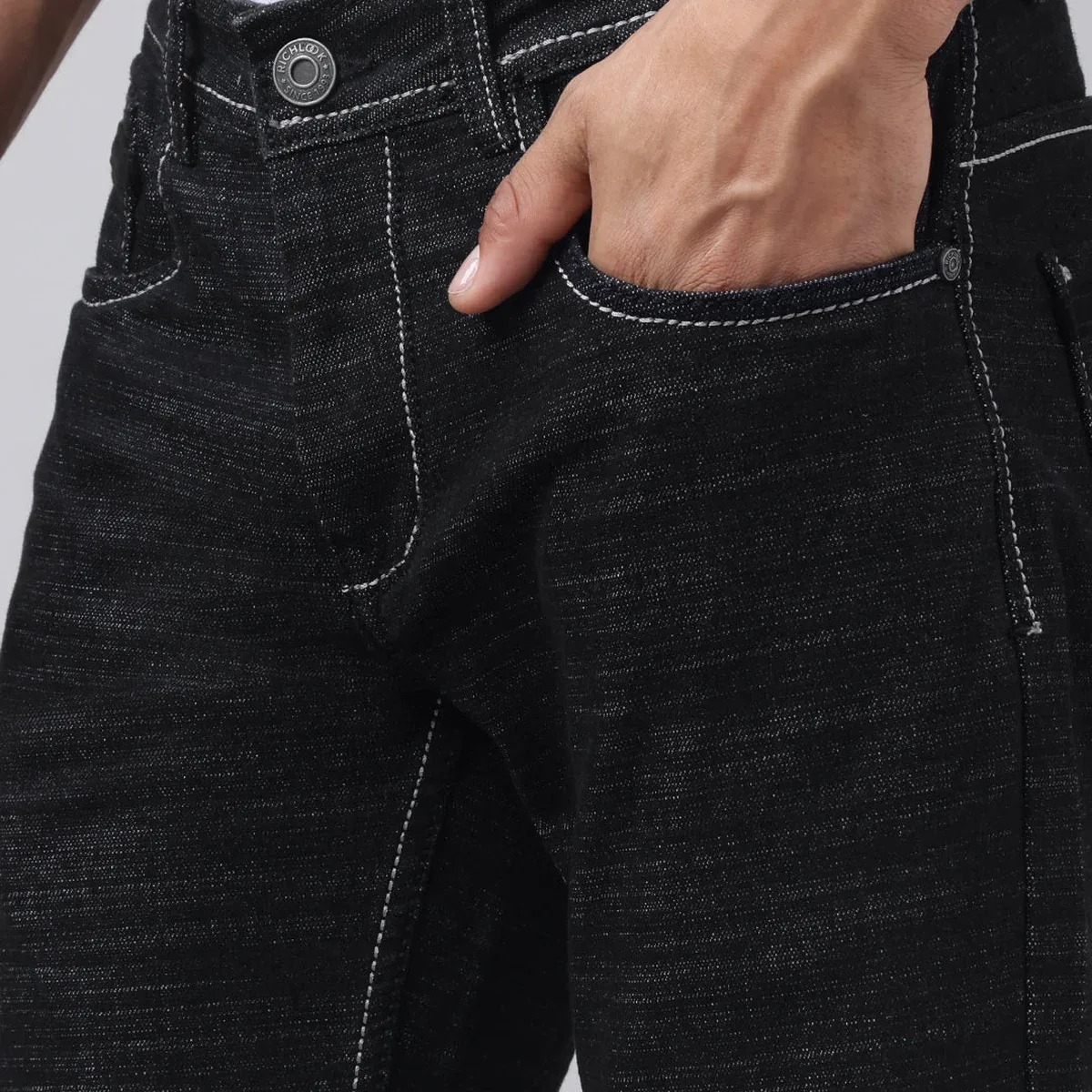 Men's Black Straight Fit Jeans, photo 4 of 4