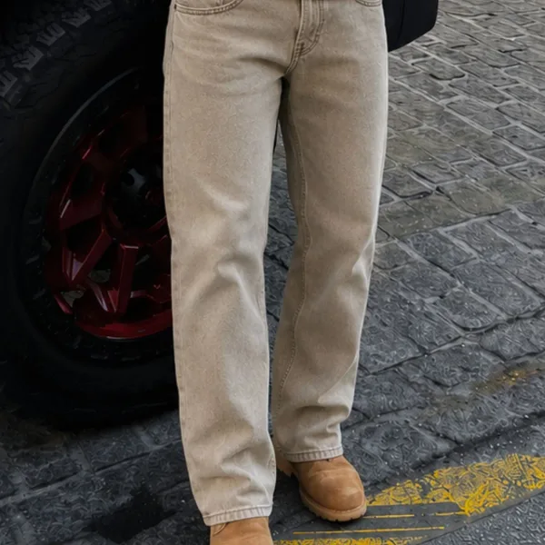 Mud Yellow Korean Baggy Jeans