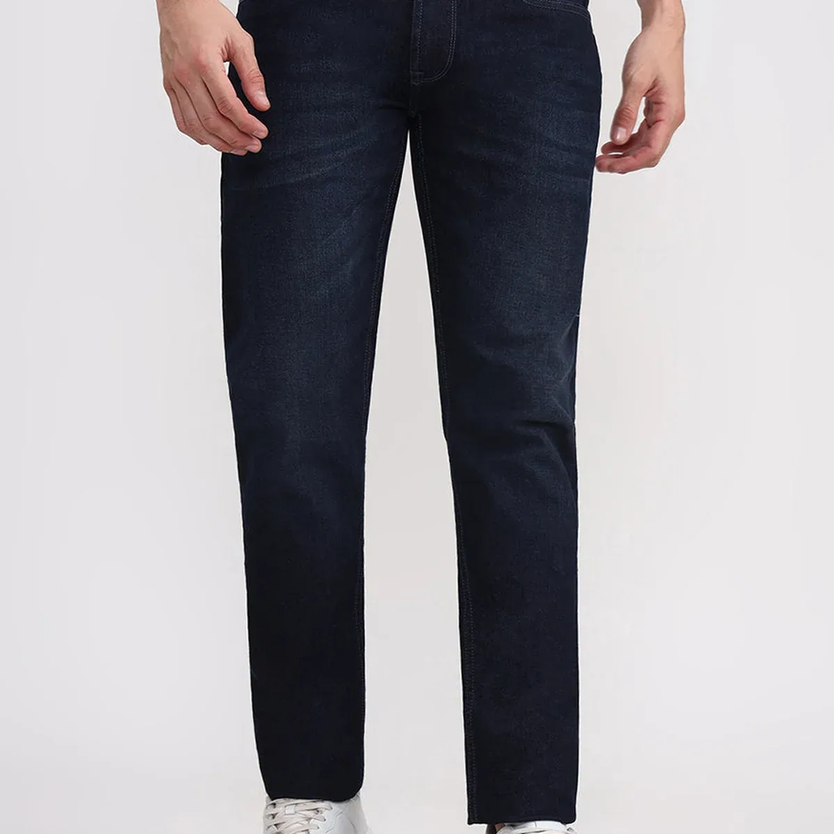 Dark Indigo Blue Washed Slim Fit Jeans, photo 3 of 4