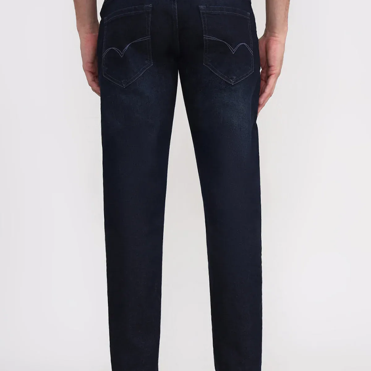 Dark Indigo Blue Washed Slim Fit Jeans, photo 4 of 4
