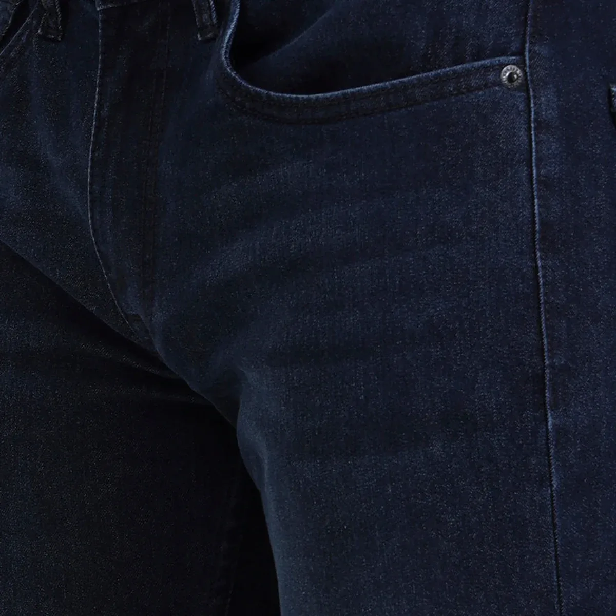 Dark Blue Washed Straight Fit Jeans | Greenfibre, photo 2 of 4