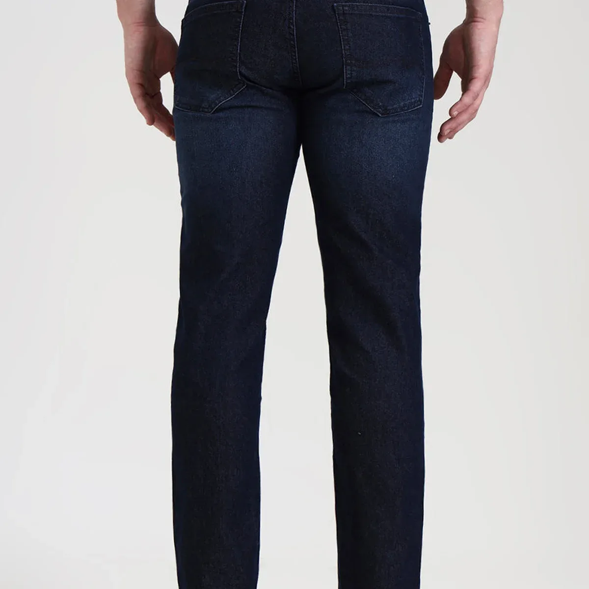 Dark Blue Washed Straight Fit Jeans | Greenfibre, photo 4 of 4