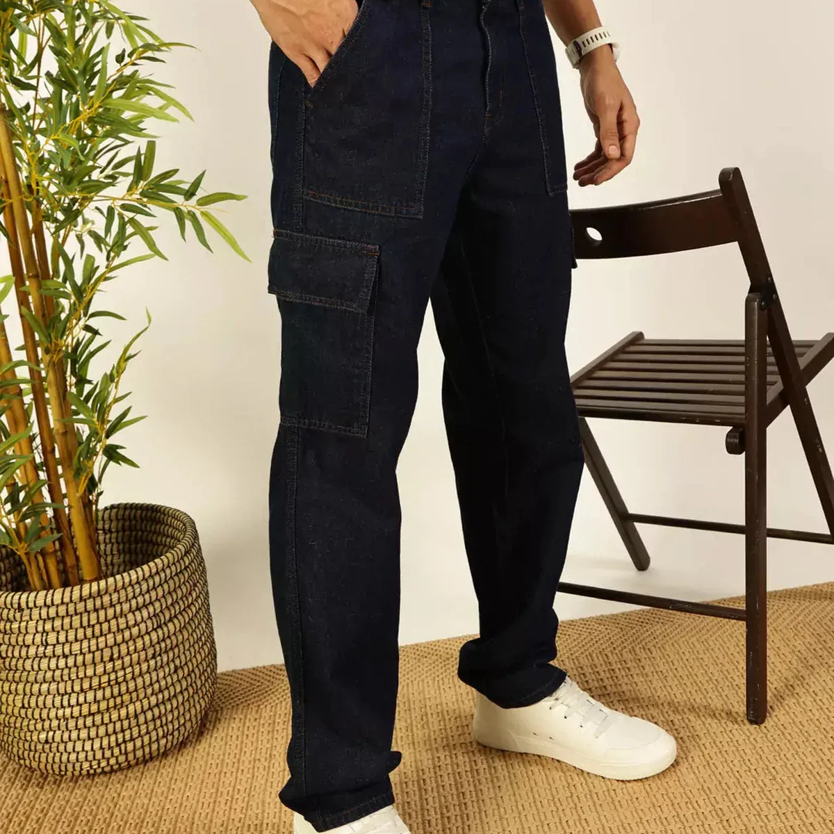Men Cotton Mid-Rise Smart Cotton Relaxed Fit Jeans, photo 2 of 4