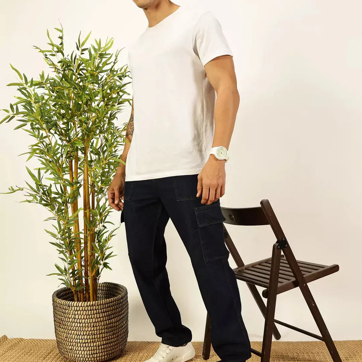 Men Cotton Mid-Rise Smart Cotton Relaxed Fit Jeans, photo 4 of 4