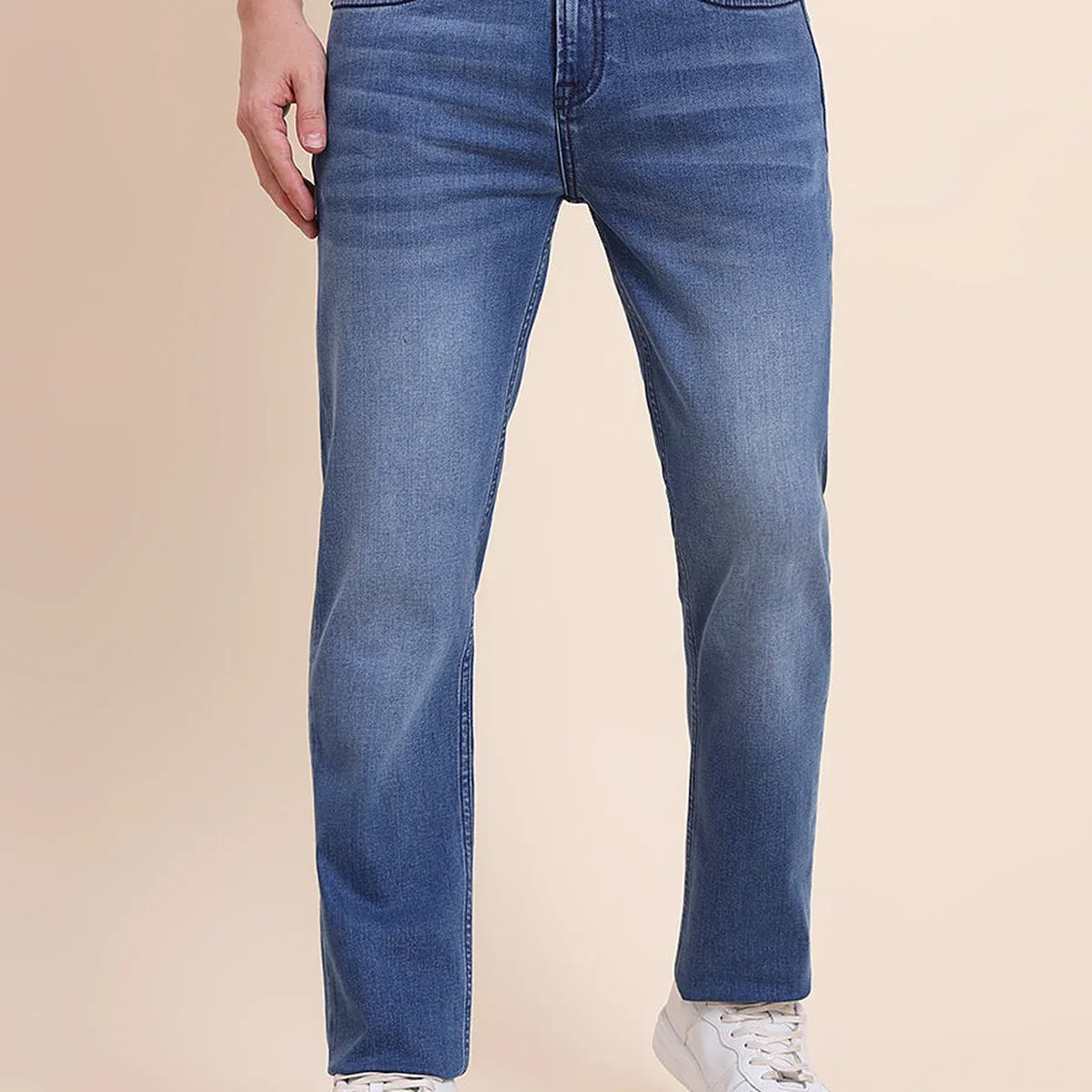 Mid Blue Indigo Washed Straight Fit Jeans, photo 3 of 4