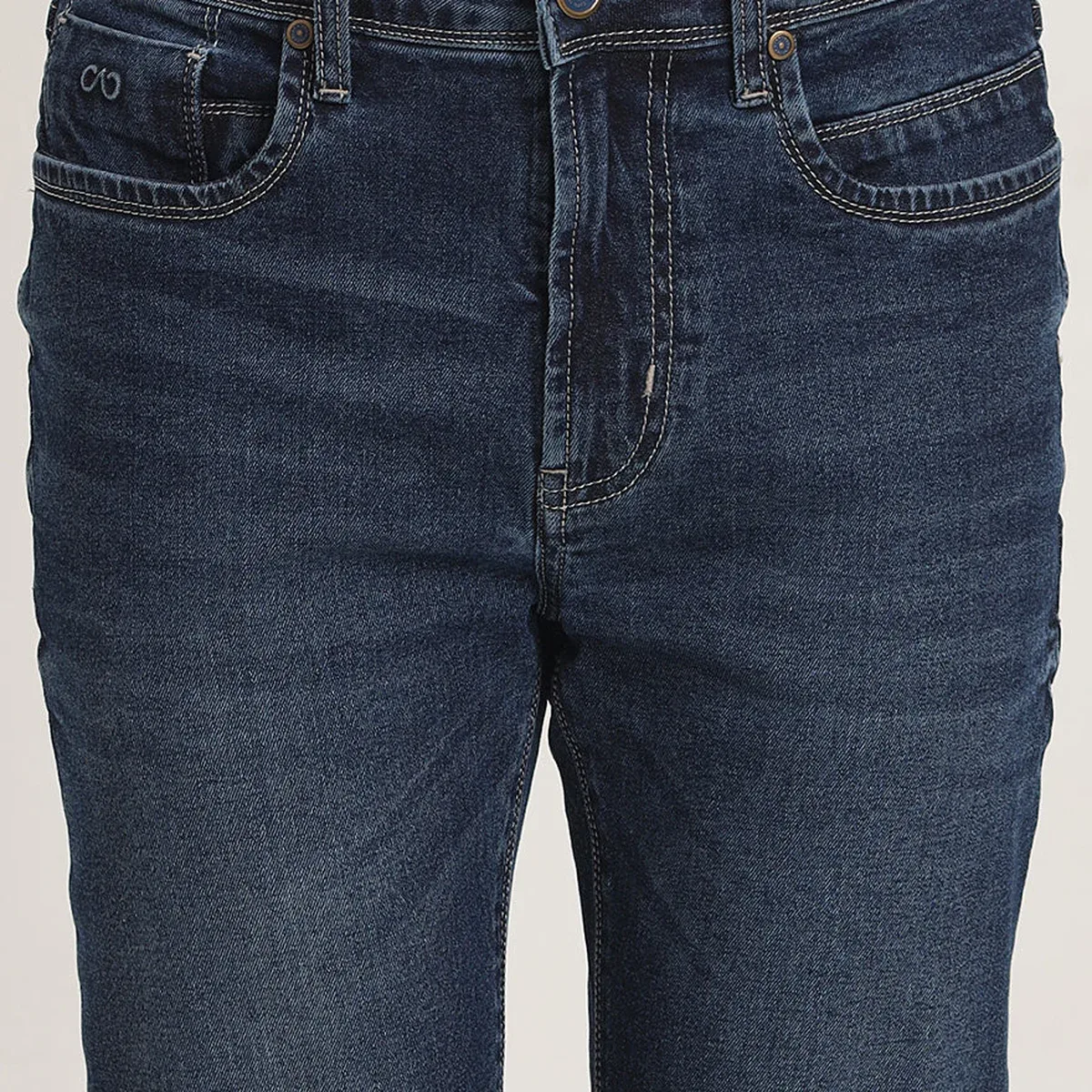 Mid Indigo Blue Washed Straight Fit Jeans, photo 2 of 4