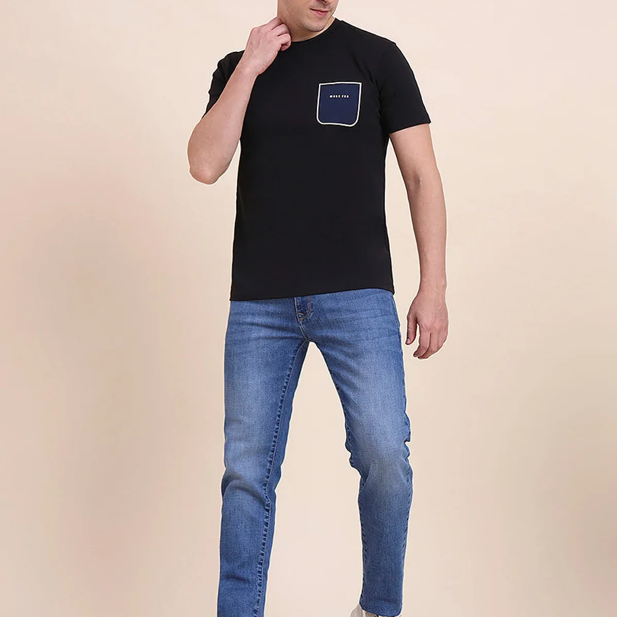 Mid Indigo Blue Washed Slim Fit Jeans, photo 1 of 4
