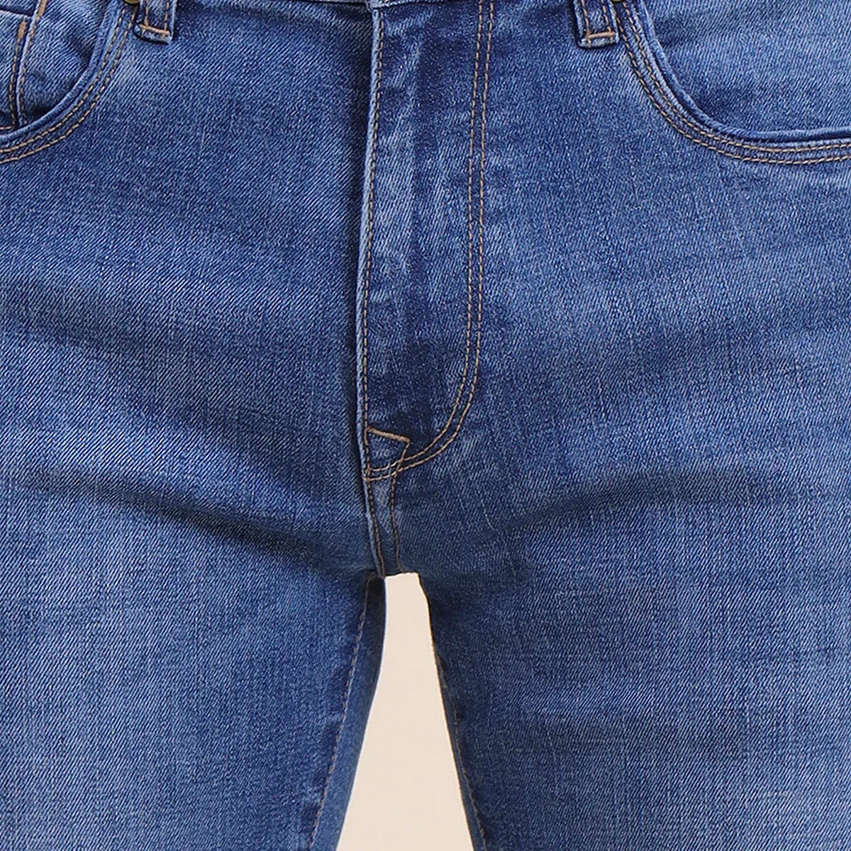 Mid Indigo Blue Washed Slim Fit Jeans, photo 2 of 4