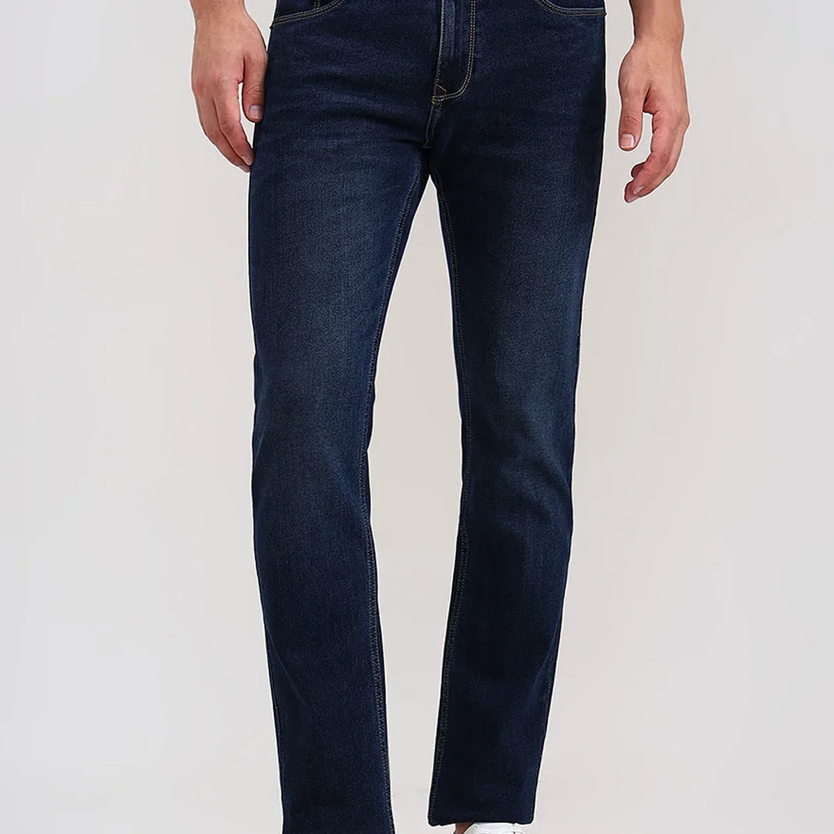 Dark Indigo Blue Washed Slim Fit Jeans | Greenfibre, photo 2 of 4