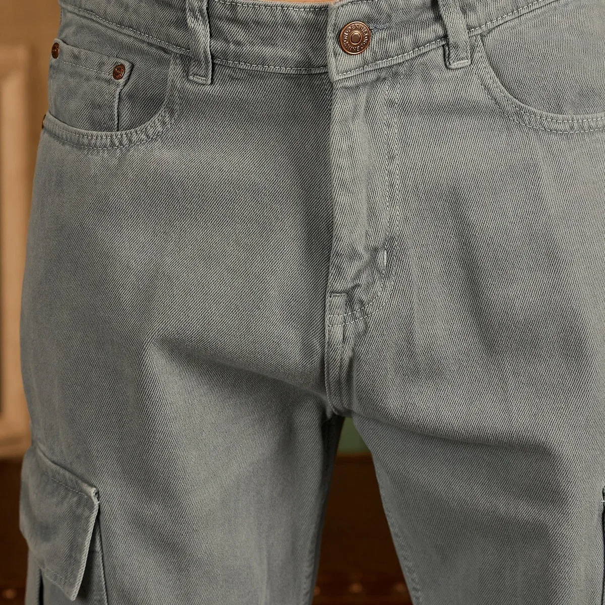 Grey Korean Cargo Jeans, photo 4 of 4