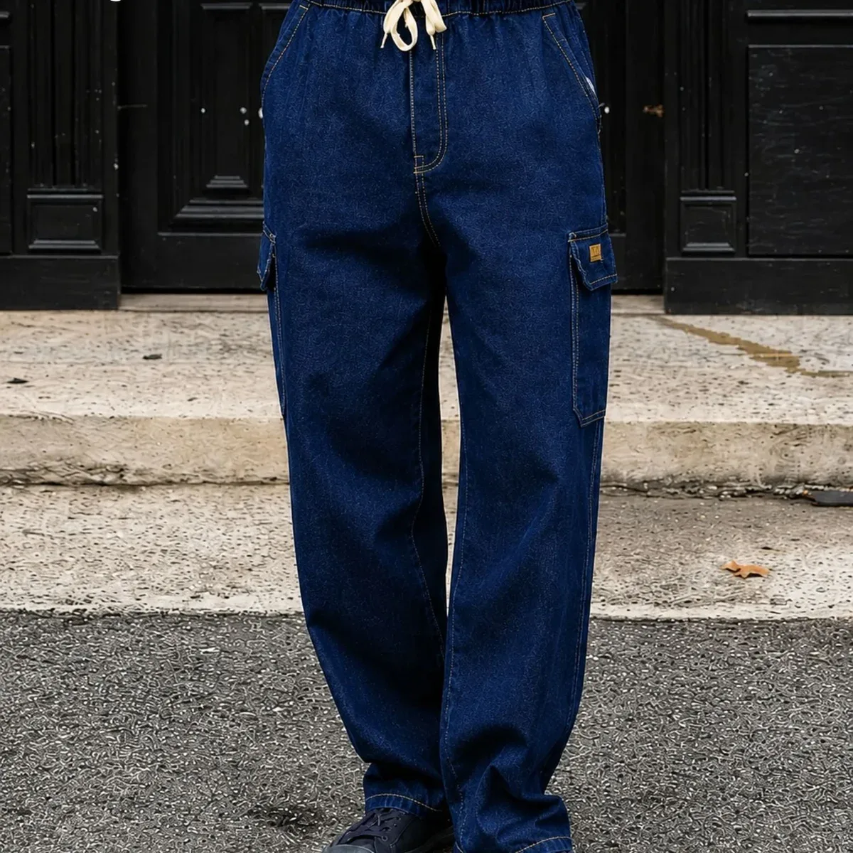 Dark Blue Cargo Jeans, photo 1 of 4