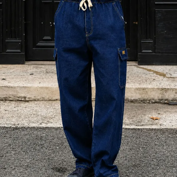 Dark Blue Cargo Jeans