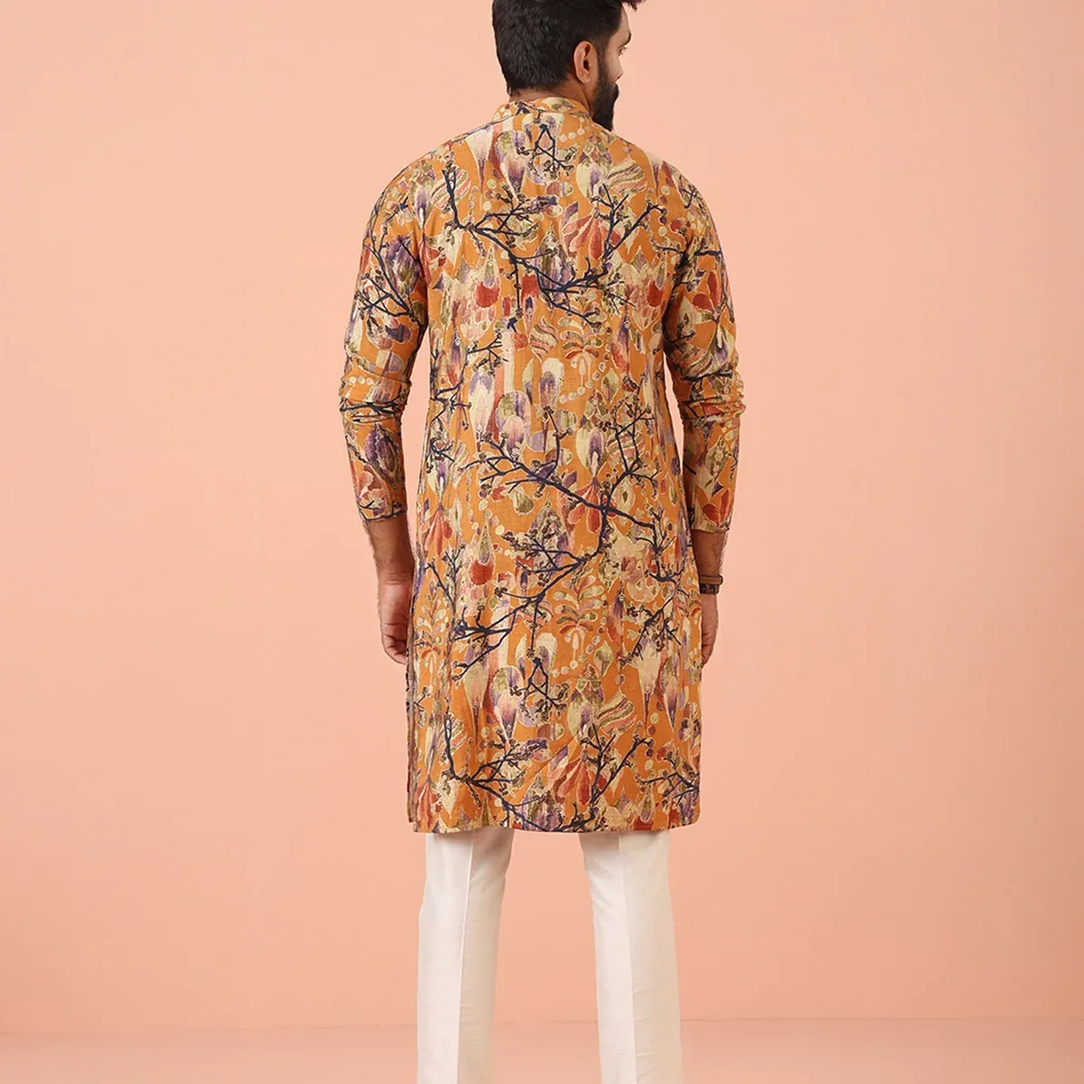 Mustard Printed Kurta Trouser Set, photo 4 of 4