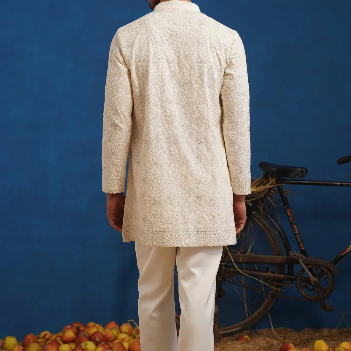 Uday Ivory Short Kurta Set with Pants, photo 4 of 4