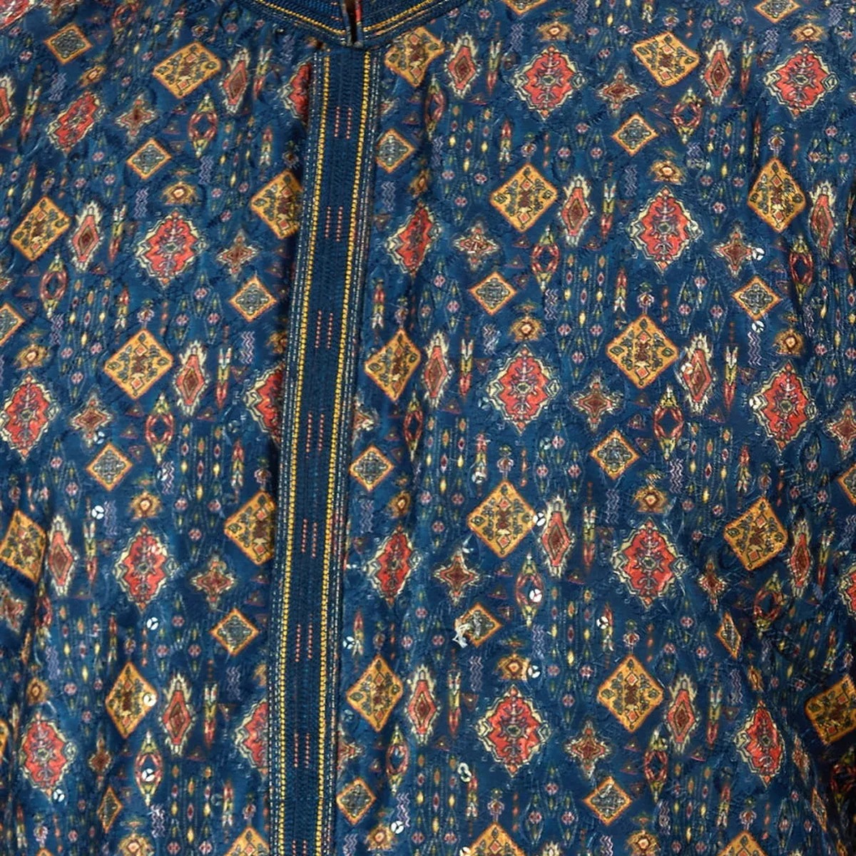 Blue Printed Kurta Pajama | Virasana, photo 2 of 4