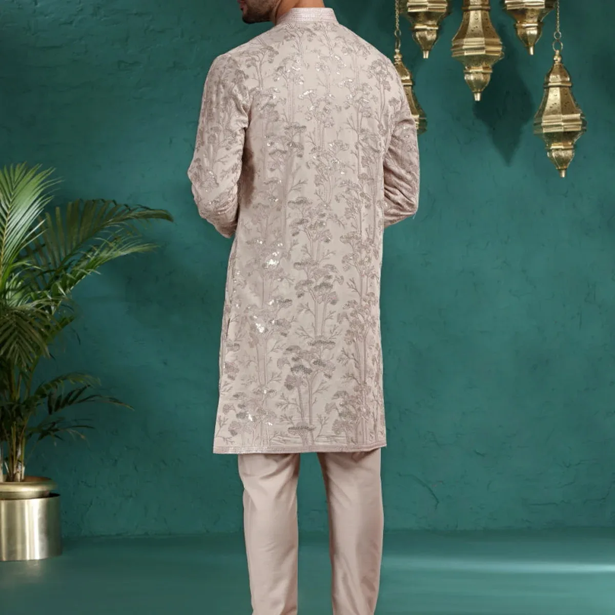 Peach Embroidered Kurta Pajama | TULA, photo 4 of 4