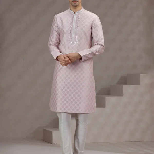 Pink Printed Kurta Pajama | JB X JB