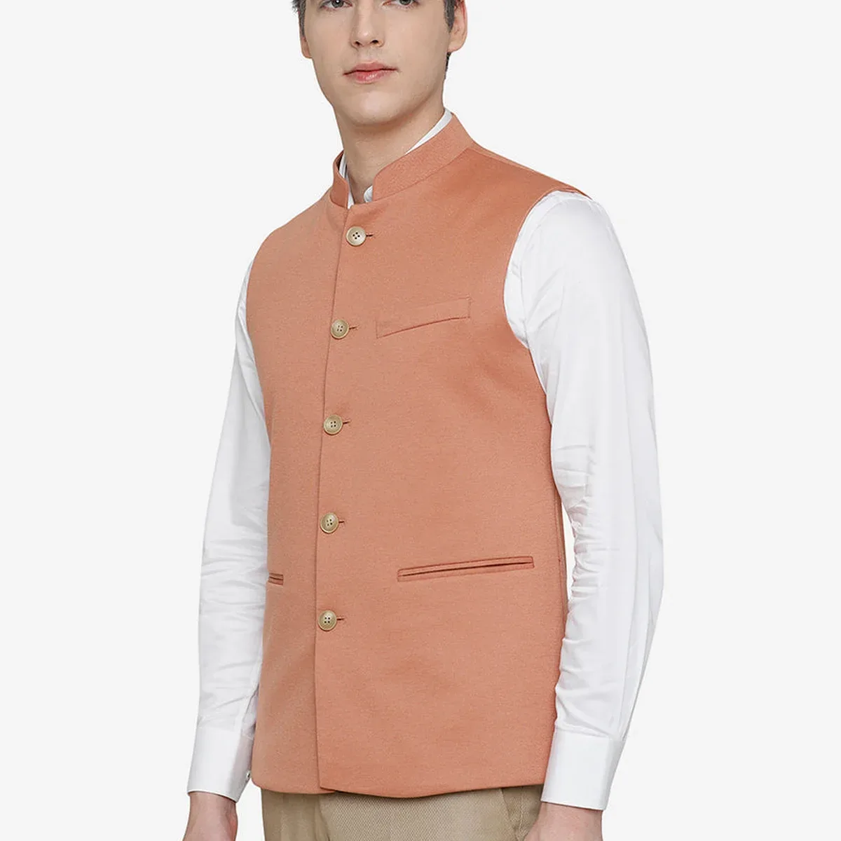 Light Orange Bandhgala Jacket | JB Studio, photo 3 of 4