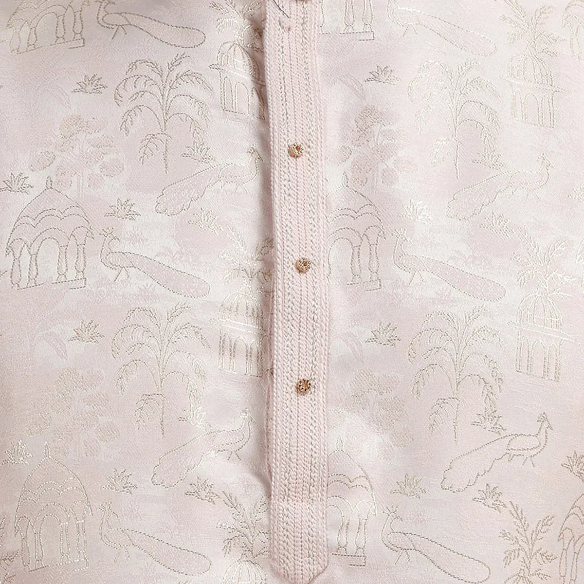 Pink Printed and Embroidered Kurta Pajama | JB X JB, photo 2 of 4