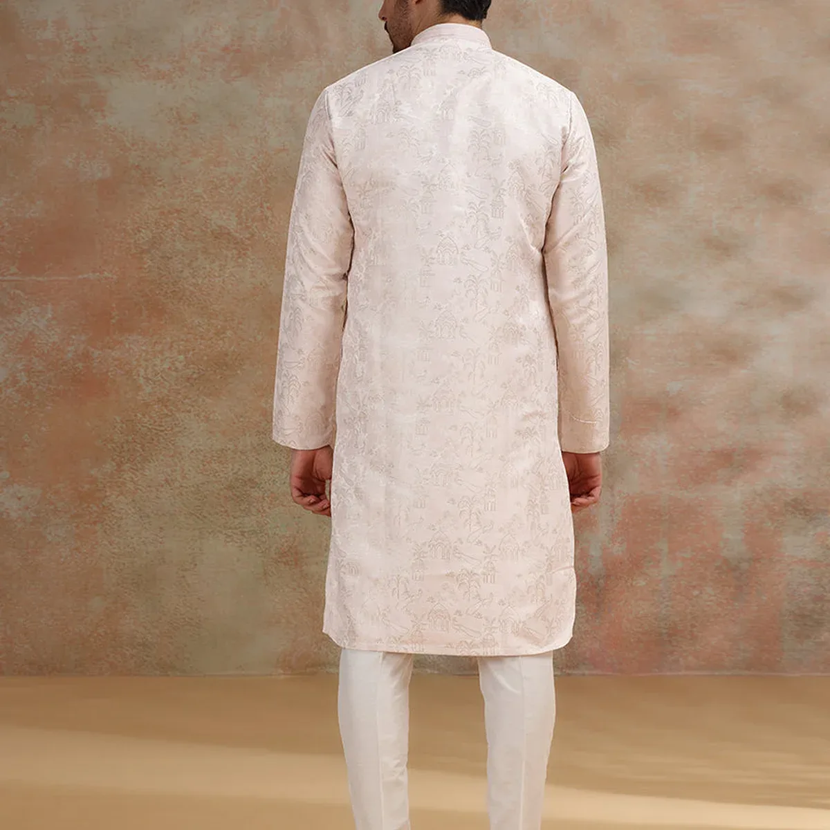 Pink Printed and Embroidered Kurta Pajama | JB X JB, photo 4 of 4