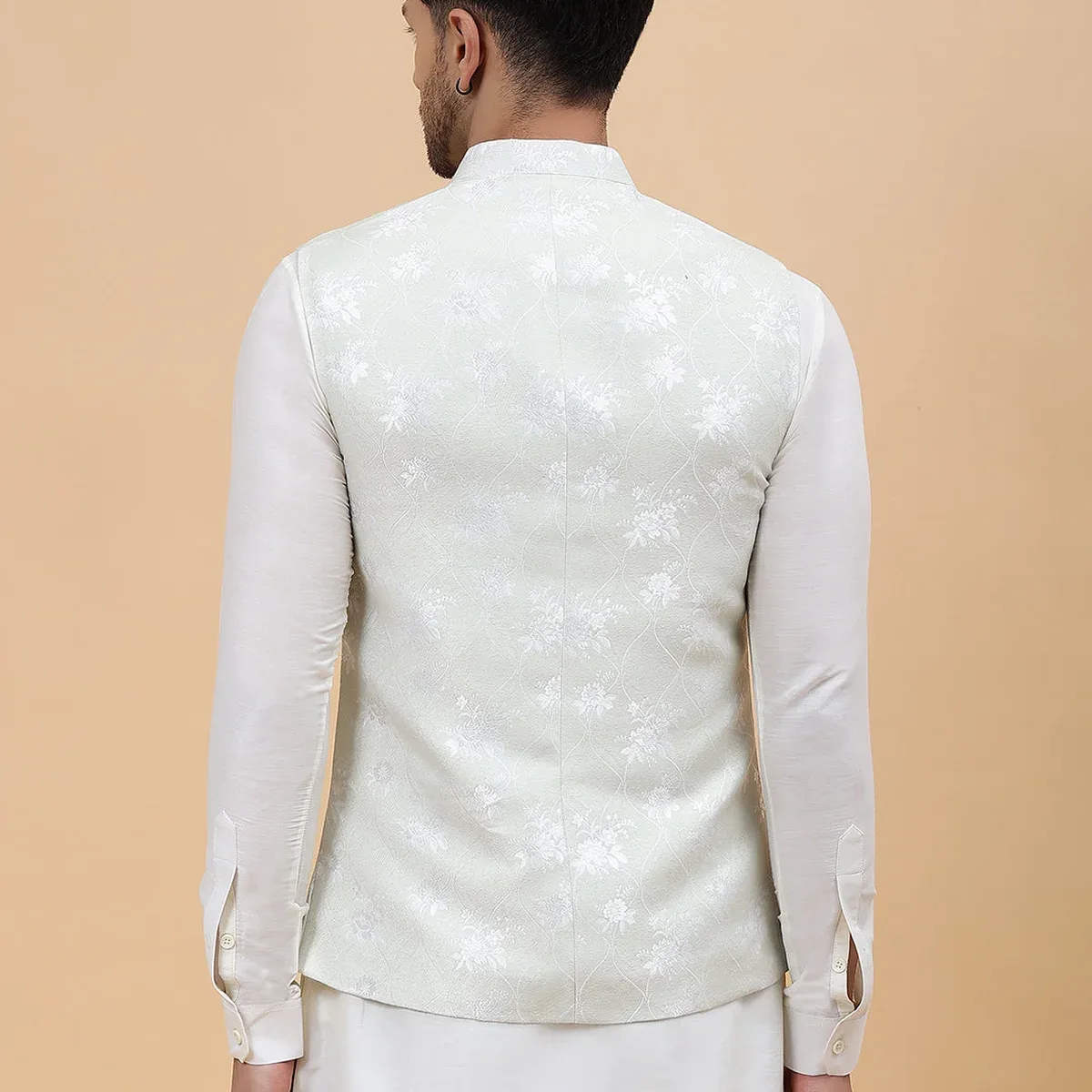 Woven Jacquard Nehru Jacket, photo 4 of 4