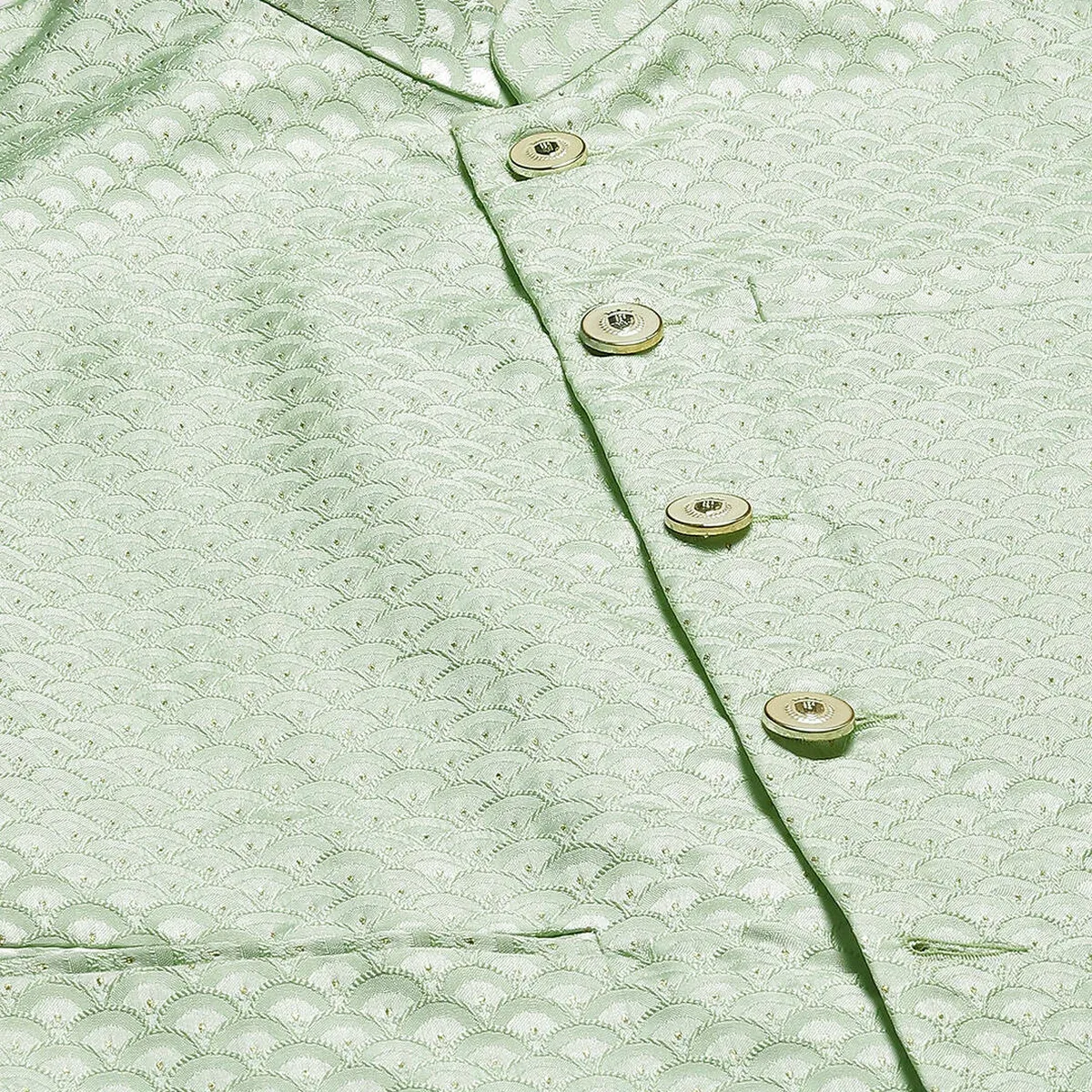 Solid Kurta With Pyjama & Jacquard Nehru Jacket, photo 2 of 4