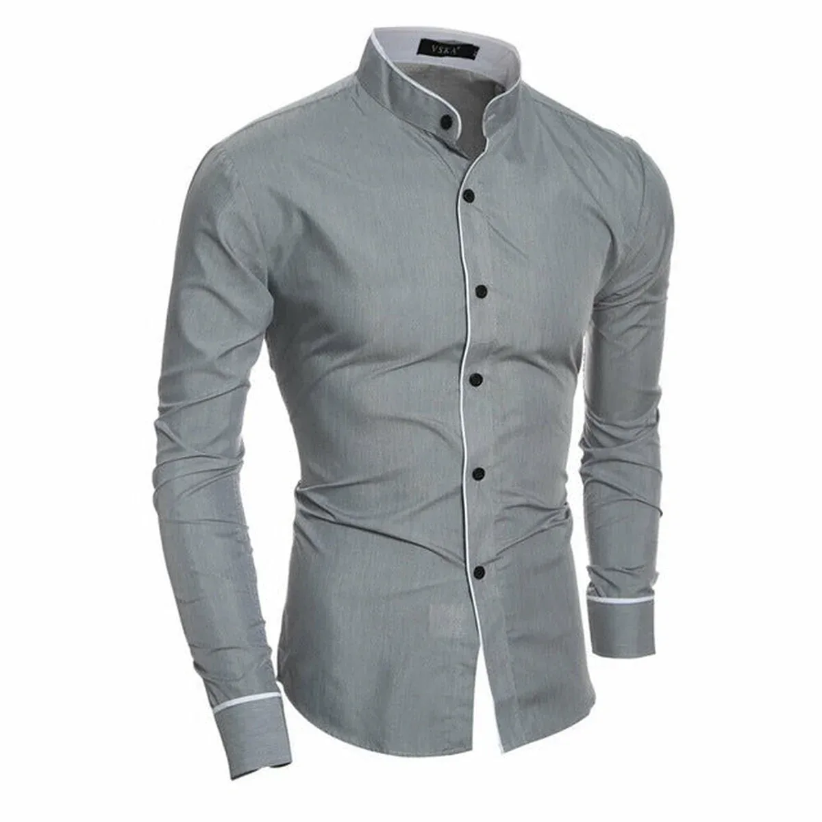 2020 Men's Luxury Casual Formal Shirt Long Sleeve Slim Fit Business Dress Shirts Tops Social Blouse Men Formal, photo 2 of 4