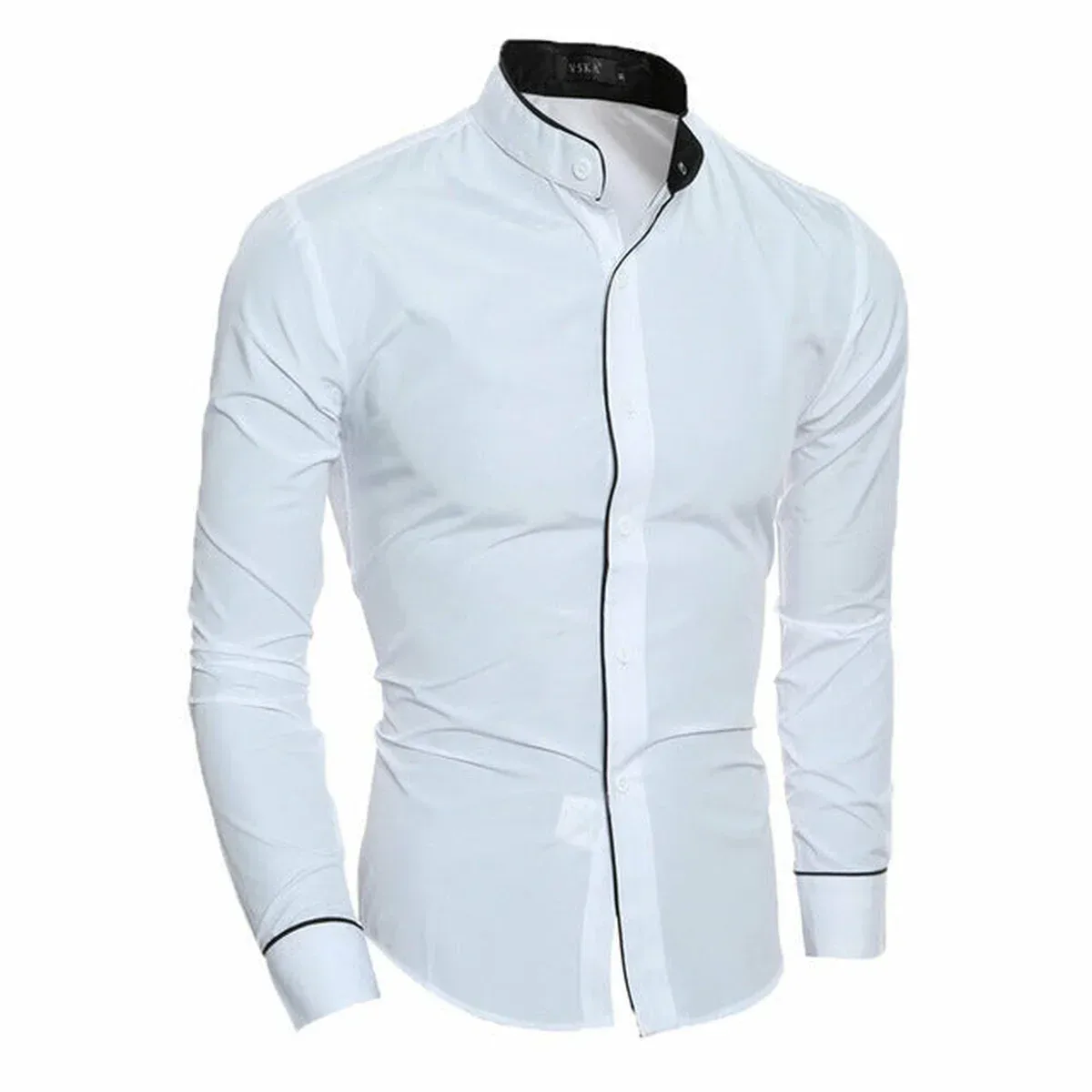 2020 Men's Luxury Casual Formal Shirt Long Sleeve Slim Fit Business Dress Shirts Tops Social Blouse Men Formal, photo 3 of 4