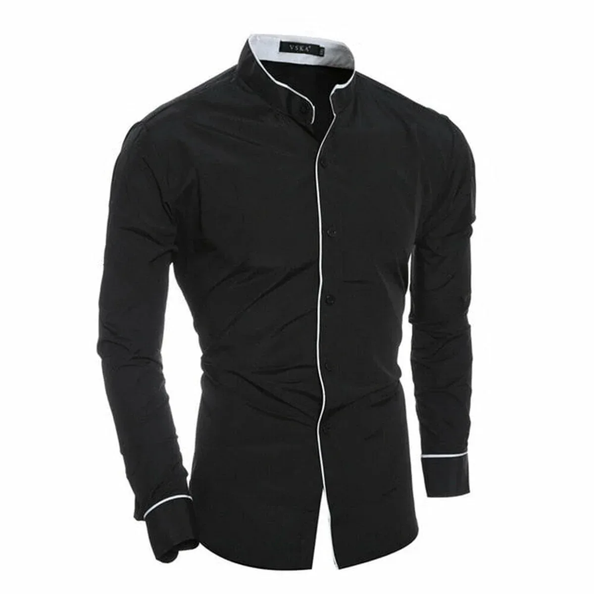 2020 Men's Luxury Casual Formal Shirt Long Sleeve Slim Fit Business Dress Shirts Tops Social Blouse Men Formal, photo 4 of 4