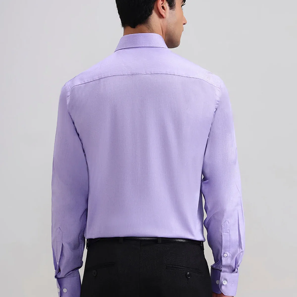 Purple Solid Regular Fit Formal Shirt, photo 4 of 4