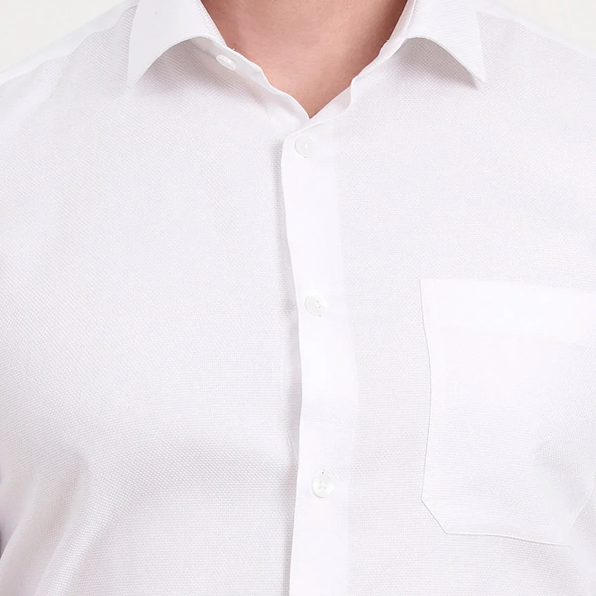 White Solid Slim Fit Formal Shirt | Metal, photo 2 of 4