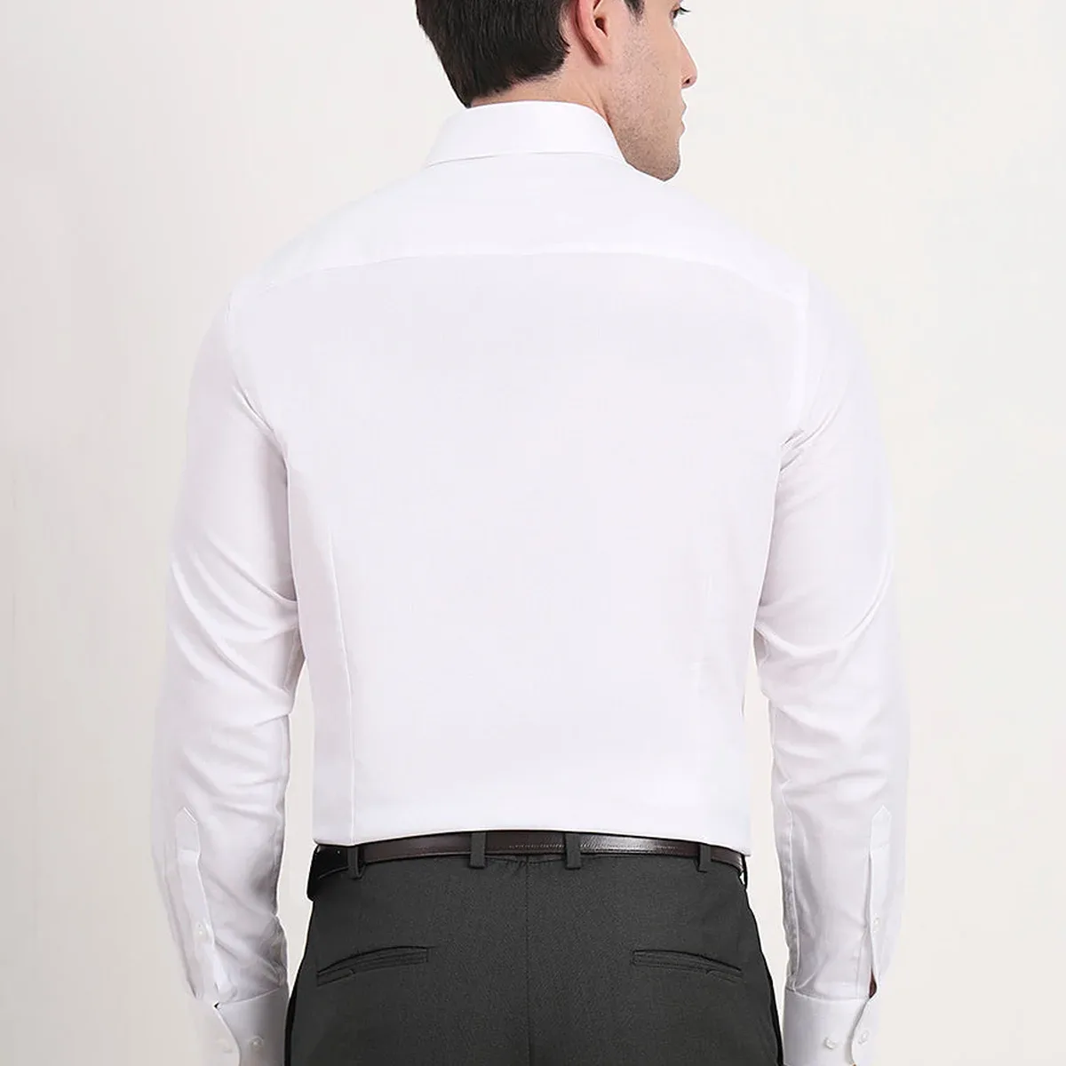 White Solid Slim Fit Formal Shirt | Metal, photo 4 of 4