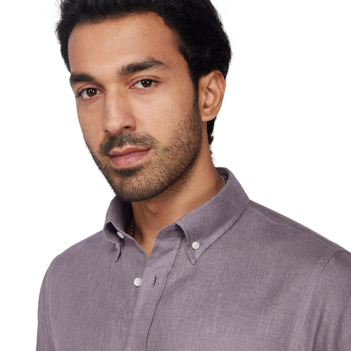 100% Linen Shirt - Taupe, photo 2 of 4