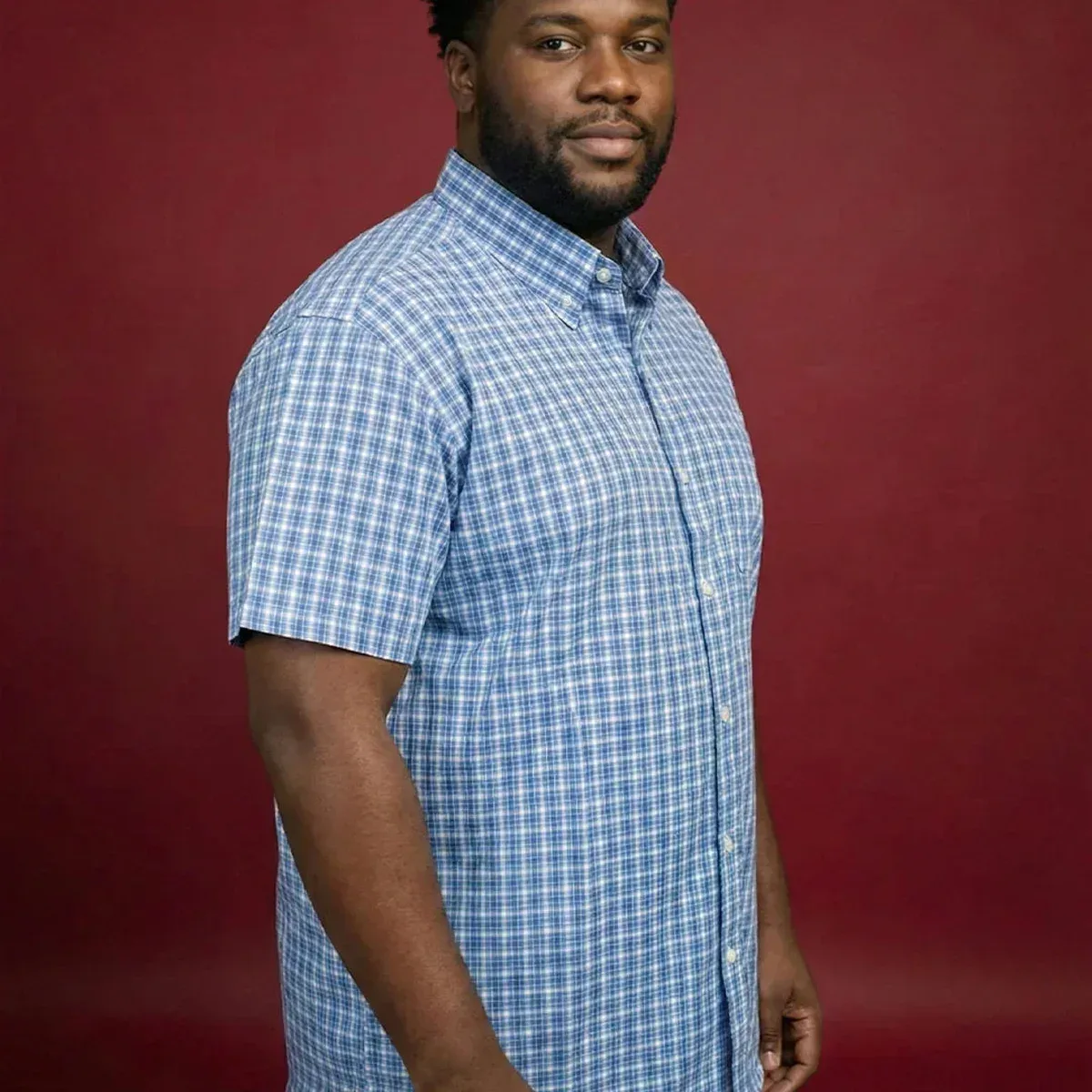 Men Plus Size Shale Multicolor Checkered Casual Shirt, photo 2 of 4
