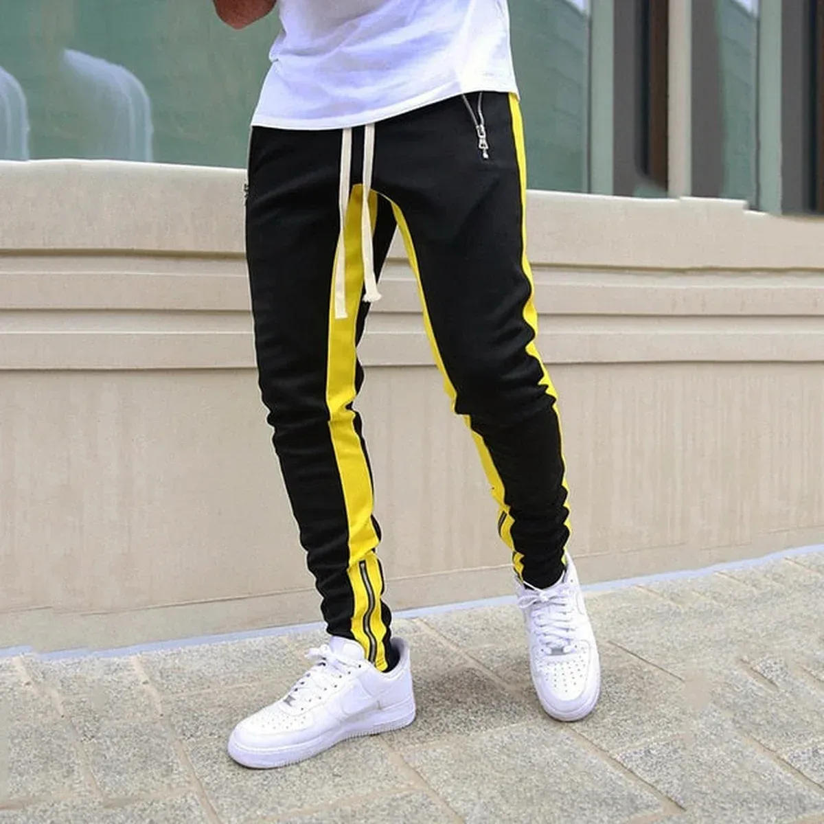 Mens Joggers Casual Pants Fitness Men Sportswear Tracksuit Bottoms Skinny Sweatpants Trousers Black Gyms Jogge, photo 3 of 4