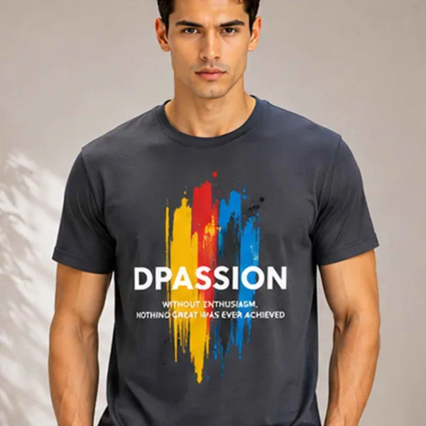 Men's Quick Dry Sports T-Shirt | Printed Gym Workout Running Training Activewear Tee (Grey)